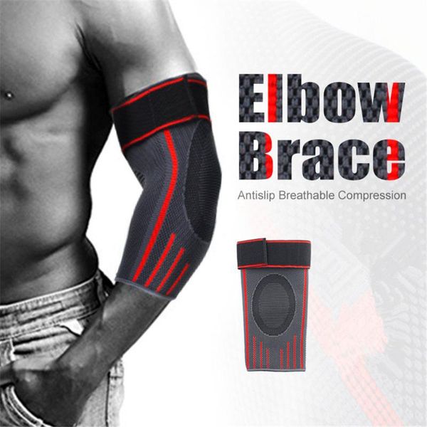 

1pc compression elbow support pads elastic brace for men women basketball volleyball fitness protector arm sleeves #j1p & knee, Black;gray