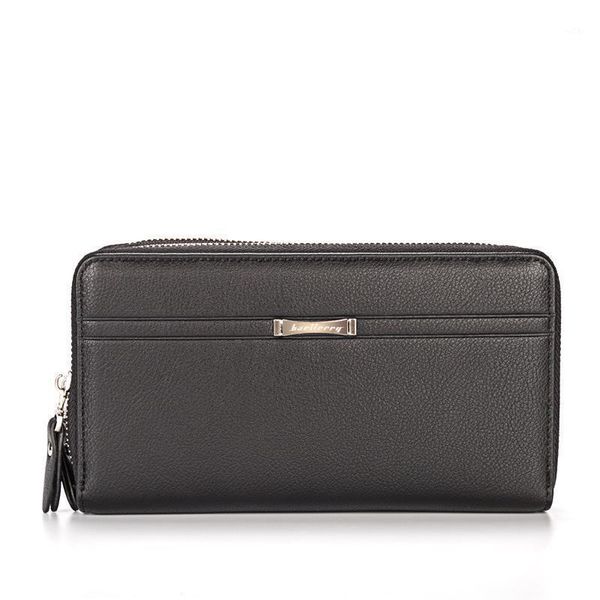 

wallets 2021 men's handbag casual business double zipper clutch bag large capacity wallet hand1, Red;black