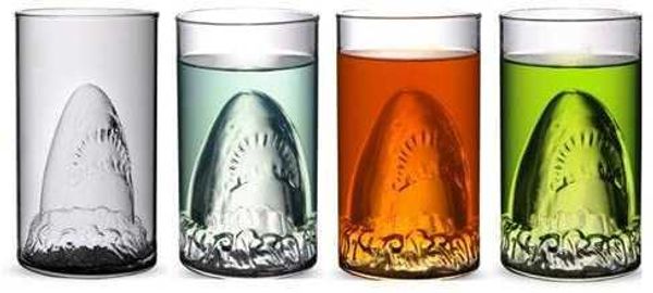 

sharks cup creative transparent beer water wine drinking glass mug