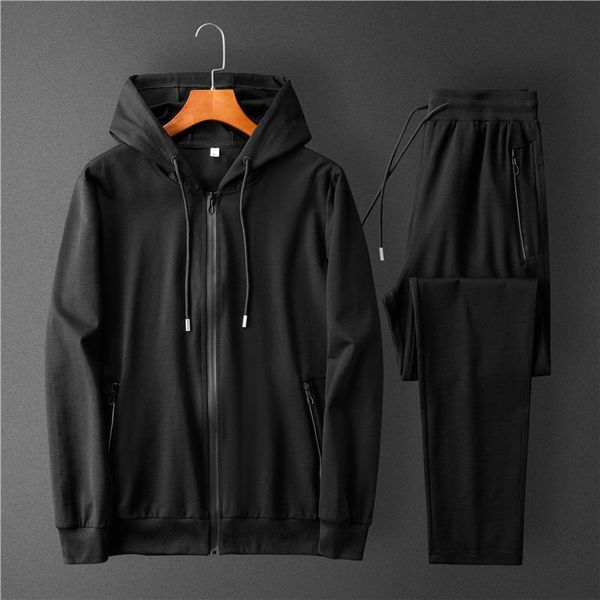 

men's tracksuits 2021 autumn korean style straight sports and leisure suit male youth plus fat size two-piece foot set, Gray