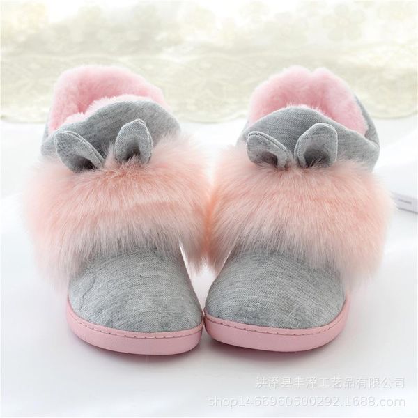 

boots suihyung women winter warm cotton padded shoes ankle furry faxu fur platform snow woman indoor female botas, Black