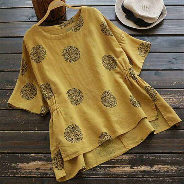 

women's blouses & shirts 2021 women fashion shirt blouse summer printed short sleeve loose pullover casual plus size xxl cotton clothi, White