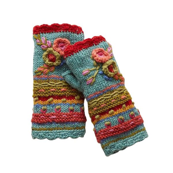 

five fingers gloves women winter half finger cute warm fingerless, Blue;gray