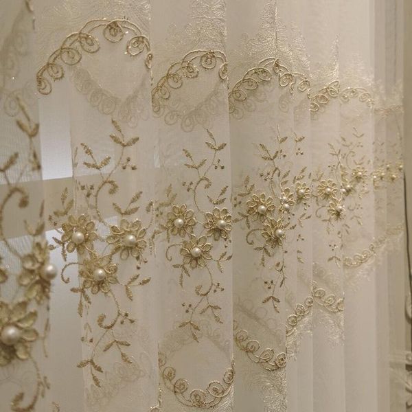 

curtain & drapes customization european style curtains for living room bedroom simple high-end embroidered window screen tulle
