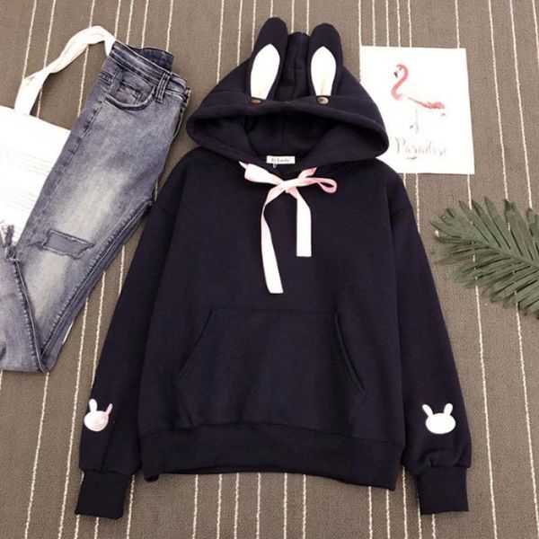 

women's hoodies & sweatshirts hoodie y2k women korean fashion femme oversized plus size vintage 2021 kawaii long sleeve manga larga ess, Black