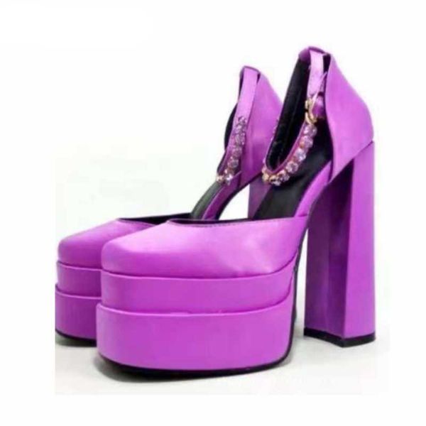 

dress shoes summer square toe platform ladies sandals fashion brand party wedding woman pumps designer, Black