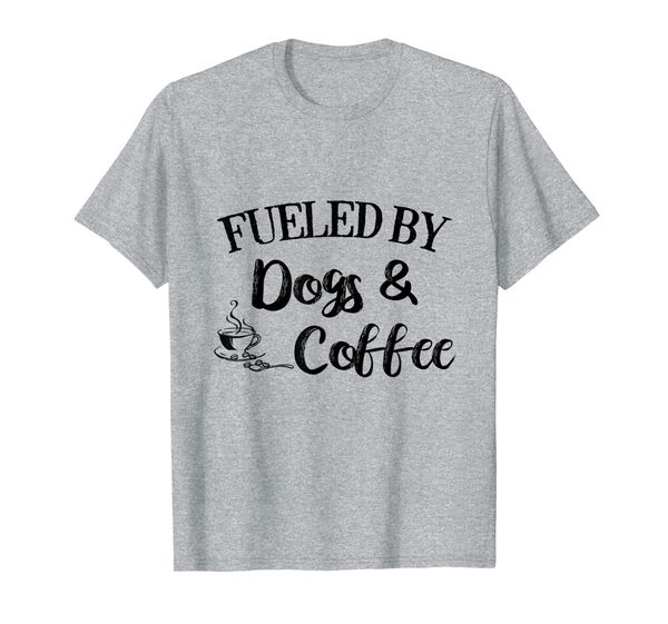 

fueled by dogs and coffee funny shirt gift for men women t-shirt, White;black