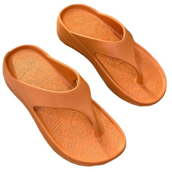 

slippers flip-flops women's outer wear summer fashion thick-soled anti-slip couples seaside beach soft-soled flip flops men, Black