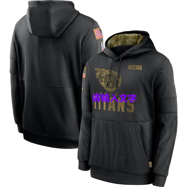 

tennesseetitansmen women youth sweatshirt 2020 salute to service sideline performance pullover football hoodie black, Black;red