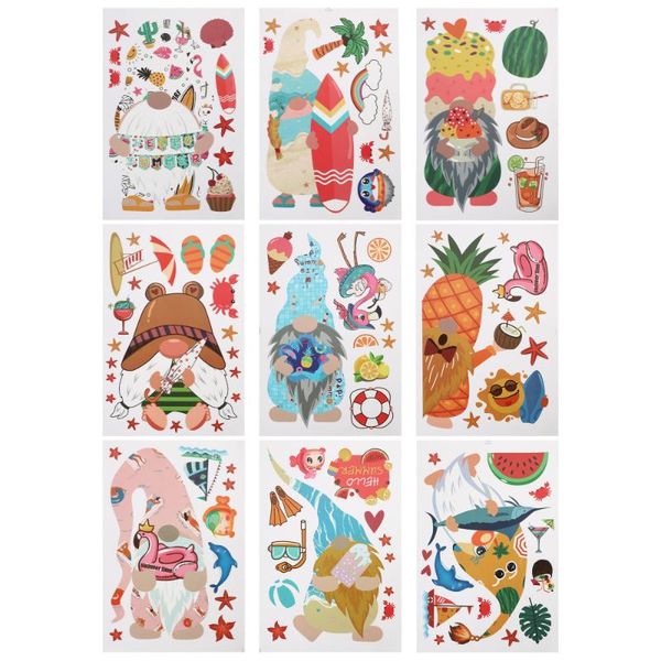 

gift wrap pcs hawaii summer stickers faceless dwarf creative decorative pictures