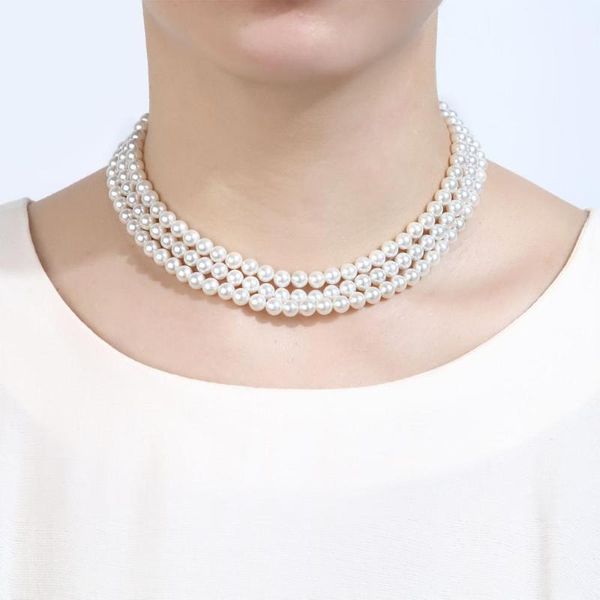

chokers korean version of pearl, turquoise multi-level fashion necklace collar handmade women's jewelry, Golden;silver
