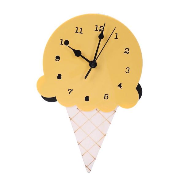 

wall clocks ksfs cartoon nordic ice cream home decor mute kids room decoration cute christmas baby ornament gifts yellow