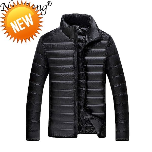 

newbang brand 7xl duck down jacket men winter warm windbreaker feather parkas ultra light outwear, Black