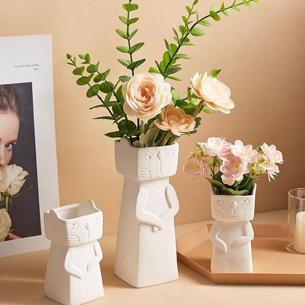 

vases nordic white ceramic vase ornaments abstract art dried flowers floral living room bedroom home decoration porch furnishings