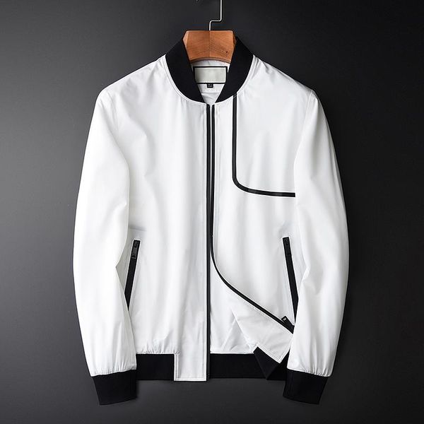 

men's jackets classic stand collar male jacket plus size 4xl front chest jelly printed mens and coats soft silky thin with man, Black;brown