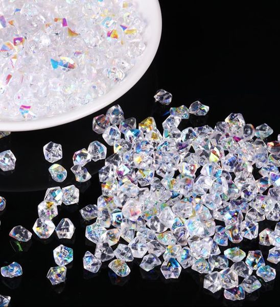 Pedras de gelo acrílicas Artes Artesanato Faça você mesmo AB Cor Pedra Mesa Confete Casamento Cristal Tesouro Gema Diamante Strass Enchimento de Vaso para Aniversário Festa de Chá de Bebê