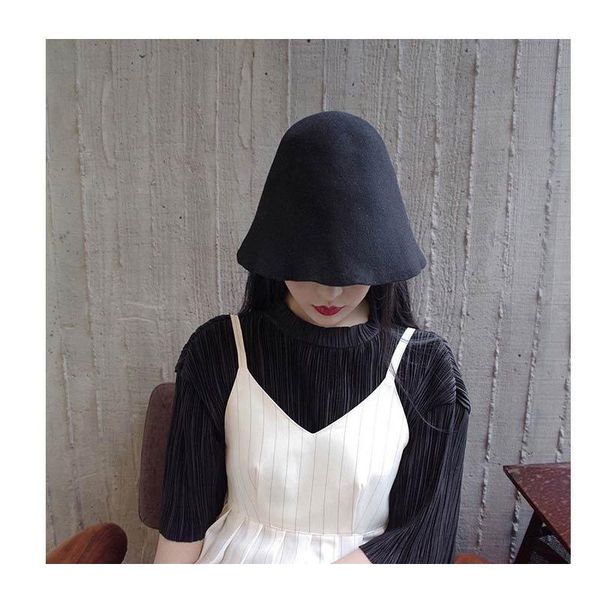 

stingy brim hats bucket hat designer japanese niche black retro fisherman men and women autumn fashion street bell basin, Blue;gray