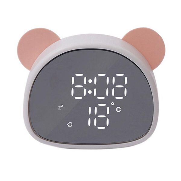 

other clocks & accessories electronic digital alarm clock cartoon panda mirror snooze voice recording home decor for children's gift