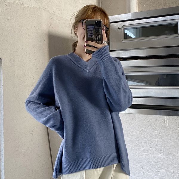

autumn female sweater casual korean sweater knitted loose sweater plus size women's clothes ndas, White;black