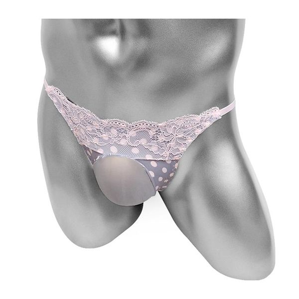 

underpants lacework mens u convex pouch briefs underwear sissy erotic panties lingerie pink polka dot kawaii cute bikini male, Black;white