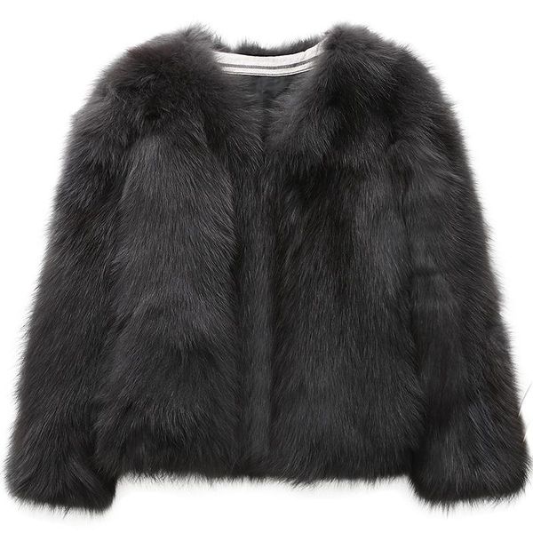 

women's fur & faux real coat women clothes autumn winter warm coats korean vintage short overcoat manteau femme hiver zl528, Black