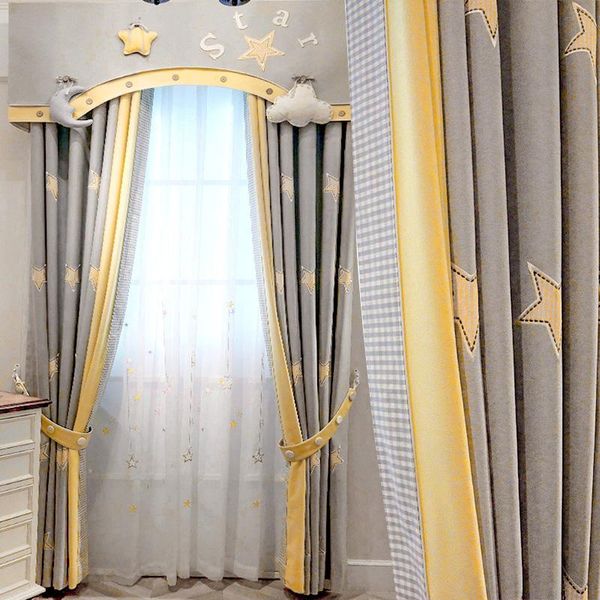 

curtain & drapes korean children's room boy starry sky cute cartoon shading insulation custom curtains for living dining bedroom