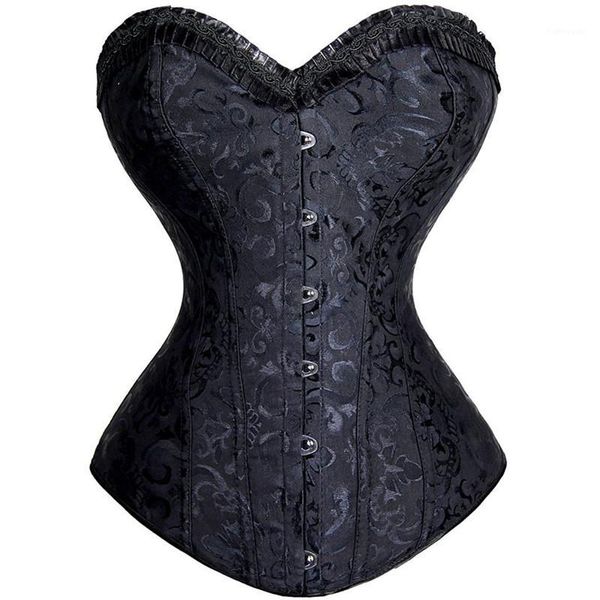 

bustiers & corsets halloween ladies steampunk dark steel waist training corset gothic and black gathered s-6xl, Black;white