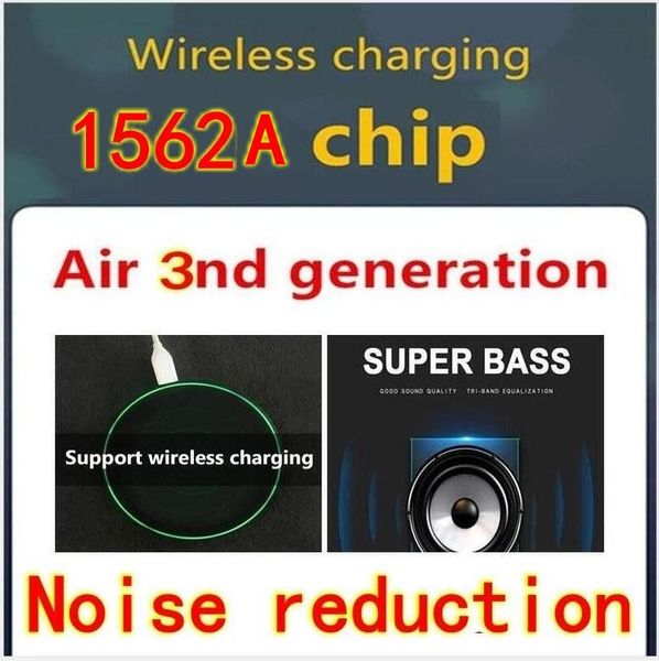 

tws noise cancellation 1562a chip ap3 pro wireless charging bluetooth 5.0 earphone headphone sensor earbuds gps rename pk w1