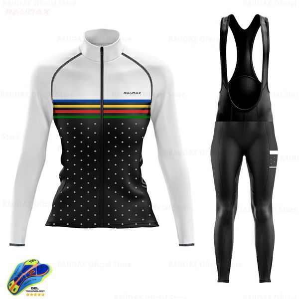 

racing sets raudax 2021 cycling jerseys suit bicycle team spring autumn clothes ropa mujer mtb bike clothing for women ciclismo, Black;blue