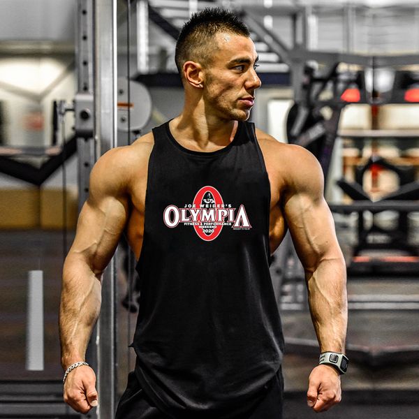 

men's plus tees & polos mens sports gym brand workout casual clothing bodybuilding fashion vest singlets sleeveless shirt, Black;brown