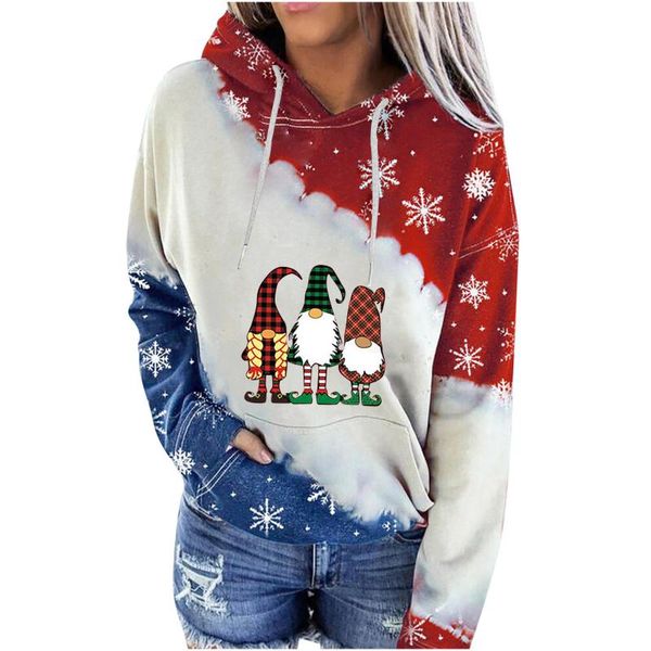 

women's hoodies & sweatshirts fashion comfortable christmas print long-sleeved sweatshirt casual daily blouse pullover sudaderas con ca, Black