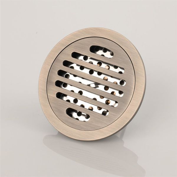 

2021 classical floor drain l home bathroom shower drains solid brass bronze finish deodorization round shape dia 10cm