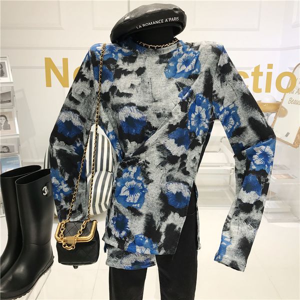 

spring looses thin around the neck shirt printed fcyp, White