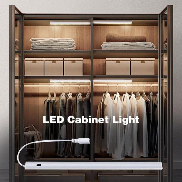 

30cm 40cm 12v led cabinet light aluminum alloy infrared induction night light bar for wardrobe bedroom closet