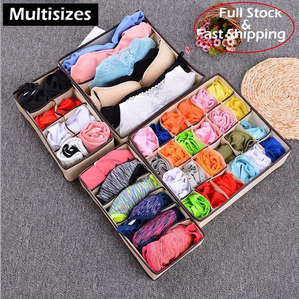 

storage drawers 2021 multi-size foldable box bra underwear organizer non-woven fabric wardrobe for socks