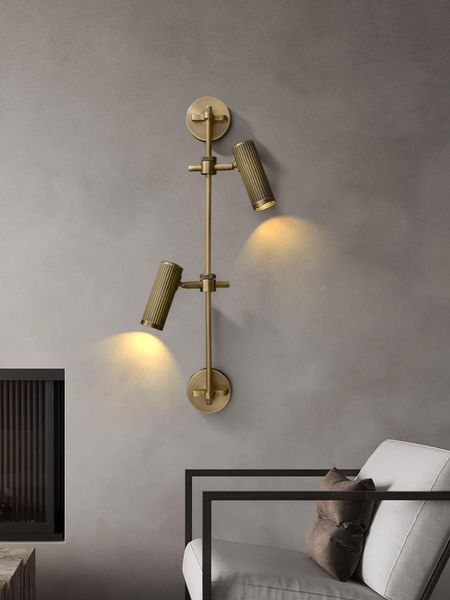 

designer retro vintage copper wall lamp industrial adjustable wall sconces iron art decor living room bedroom bedside background