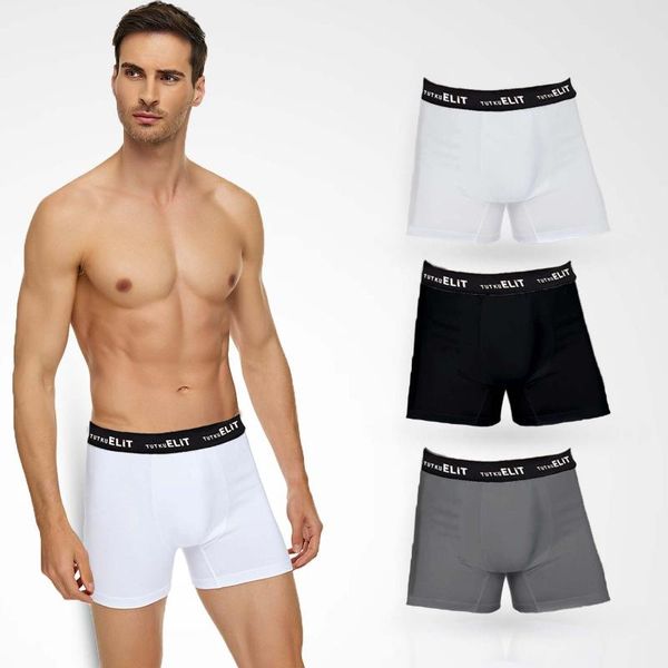

underpants tutku elit mens underwear cotton soft men's sport boxer, Black;white