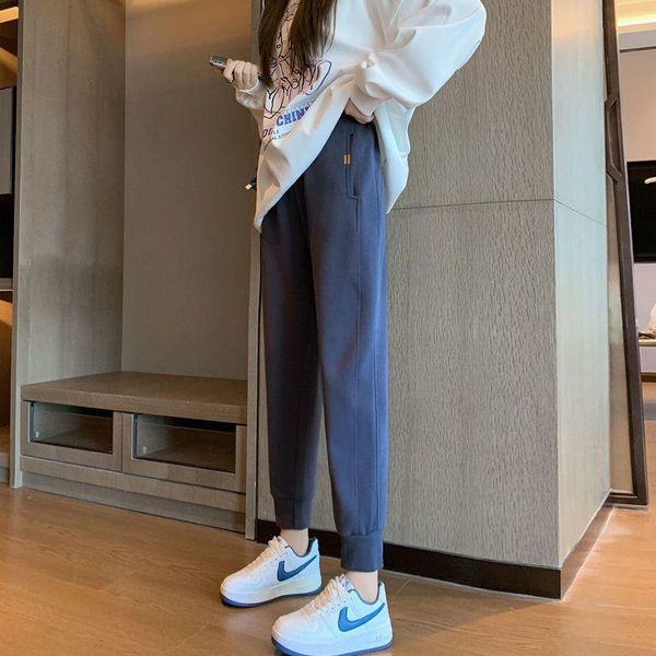 

running pants sweatpants women all-match loose-fitting casual slimming harem sports wear flexible ankle-length, Black;blue