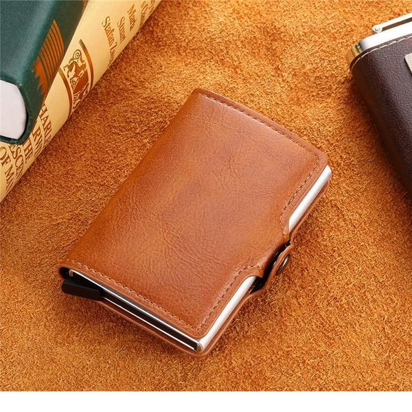 

bycobey short card wallet pu leather card holder rfid blocking money bag safety multifunctional card case for men a jllmwe