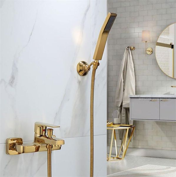 

tuqiu bathtub shower set wall mounted gold bath and shower faucet, bathroom cold and bath mixer tap brass