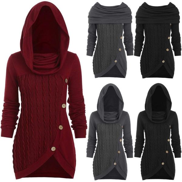 

women's sweaters plus size winter clothes for women casual female knitting sweater cotton hooded pullovers stylish woman clothing 2021, White;black