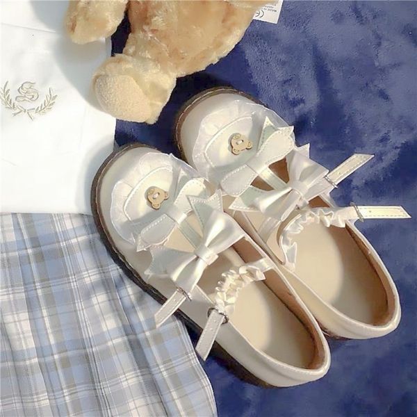 

spring/fall girls lolita leather from female plutonium apartment bear lasso sweet jk uniform kawaii buckle anime cosplay shoes xe0g, Black