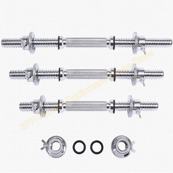 

30 35 40 45cm electroplate dumbbell bars with nuts standard threaded 25mm home dumbbell handle gym fitness durable exercise bars