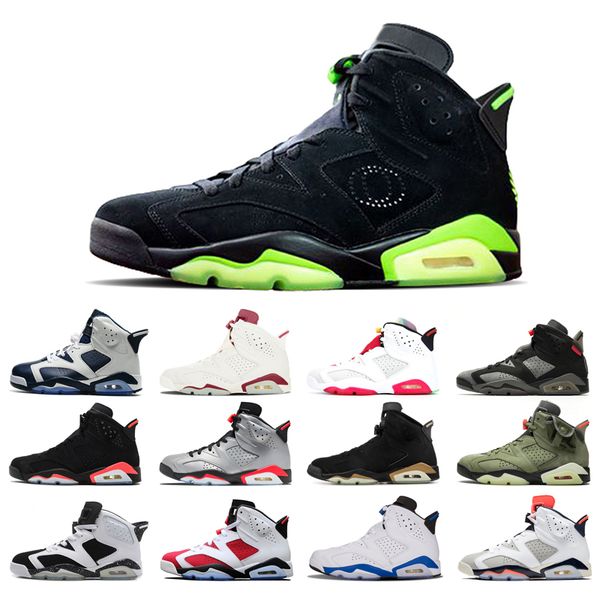 

man's basketball shoes 6s high cut angry bull black cat infrared carmine dmp hare marron olympic oreo sport blue white infared tinker b