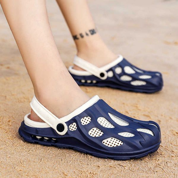 

men crocks gat beach flat sandals unforced home slippers water outdoor garden shoes, Black