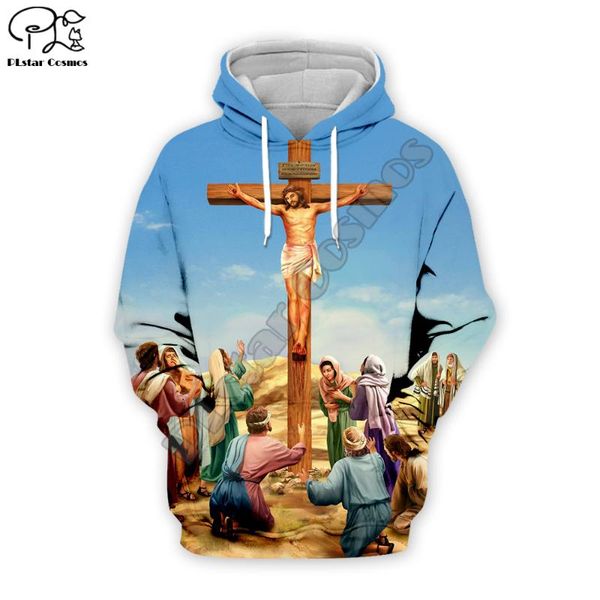 

men's hoodies & sweatshirts plstar cosmos montage christian catholic god jesus retro pullover fashion tracksuit 3dprint men/women casua, Black