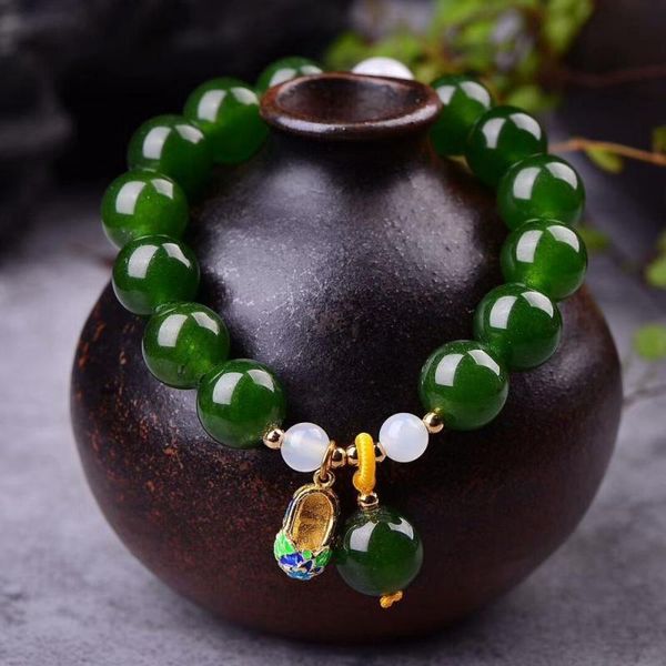 

beaded, strands natural green stone beaded bracelet for women elegant fashion casual jewelry gifts, Black
