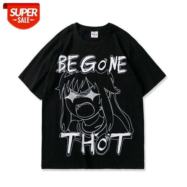 

SEVEYFAN 2021 Men's Hip Hop T Shirts Fashion Cartoon Letters Printed Tees Summer Cotton Short Sleeve Tops for Male #qb0F, White;black