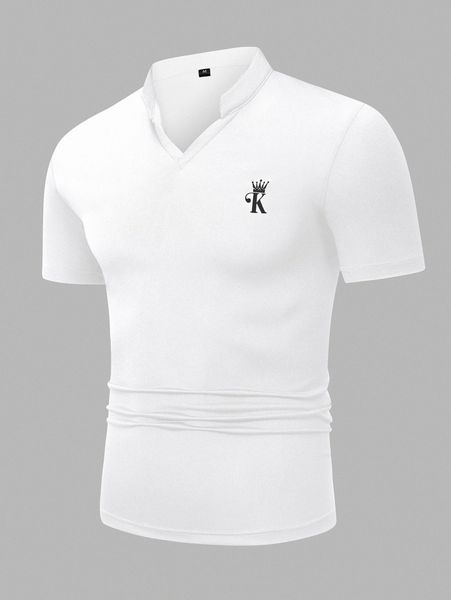 

men letter & crown print polo shirt f0dy#, White;black