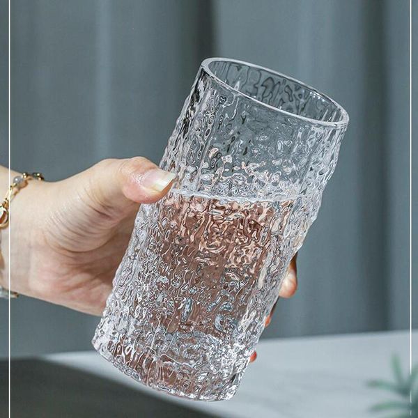 

wine glasses bark pattern glass water cup relief simple and fresh forest style household children's lovely juice beer